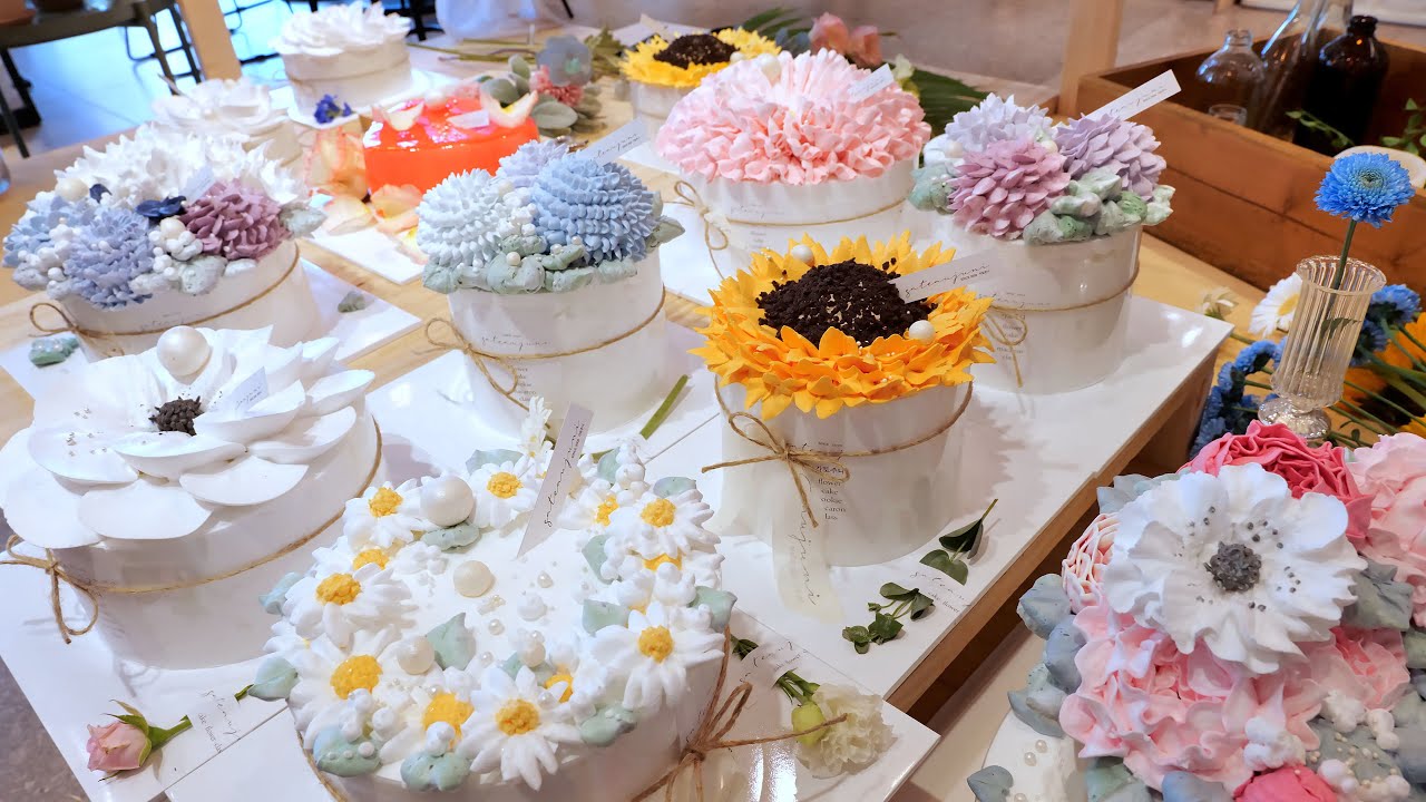 1평의 기적 ! 이제는 건물주 금손 사장님의 수제 생크림 꽃케익 청주 가토주니 | A cake more beautiful than flowers | Korean Dessert