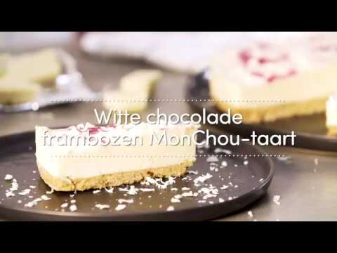 MonChoutaart met witte chocolade en frambozen